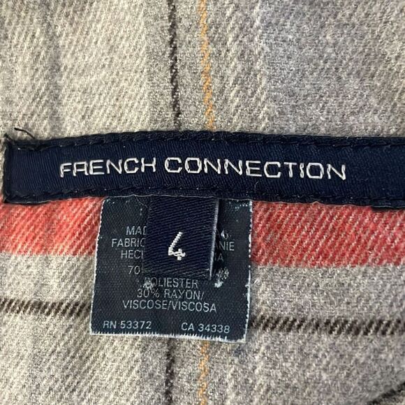 French Connection Plaid Soft Flannel Belted Puff Sleeve Dress 4 - Picture 7 of 12